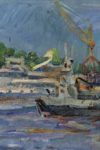 Kamchatka. Port  (oil on paper 43×61 1970-ies)