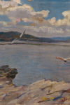 Landscape with Seagull  (oil on cardboard 29×41 1950-ies)