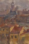 Moscow. The view of the foreign Ministry  (oil on canvas 60х79 1960-ies)