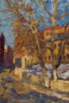 Starosadsky lane  ( oil on hardboard 49×70 1960-ies)