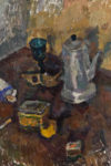 still life painting  (oil on cardboard 80×57 1960-ies)