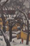 Yard Khokhlovskiy lane (oil on canvas 90х85 1960-ies)