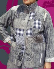 Patchwork jacket linen, embroidery