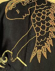 Angel (shirt, flax, embroidery), fragment