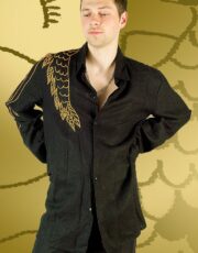 Angel and flower (shirt, flax, embroidery)