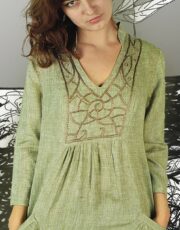 Autumn (dress, flax, embroidery)