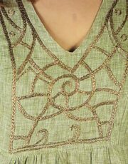 Autumn (dress, flax, embroidery)