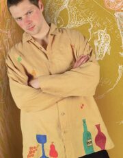 Drinks (shirt, flax, application, embroidery)