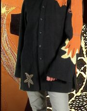 Mermaid (shirt, flax, application, embroidery), fragment