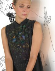 Nocturne (dress, flax, bead embroidery)
