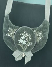 velvet necklace (hand embroidery with silk and beads)