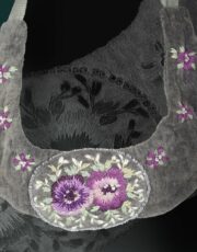 velvet necklace (hand embroidery with silk and beads)