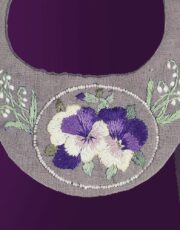 velvet necklace (hand embroidery with silk and beads)