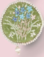 velvet necklace (hand embroidery with silk and beads)