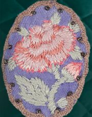 velvet necklace (hand embroidery with silk and beads)